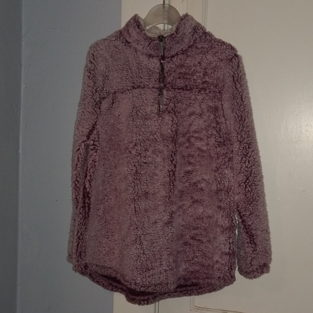 Green tea sherpa pullover